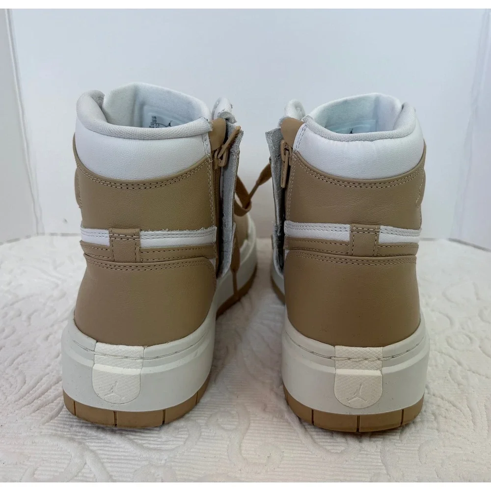Nike Air Jordan 1 High Elevated Women Zip Sneakers White‎ Tan DN3253 121 Size 10